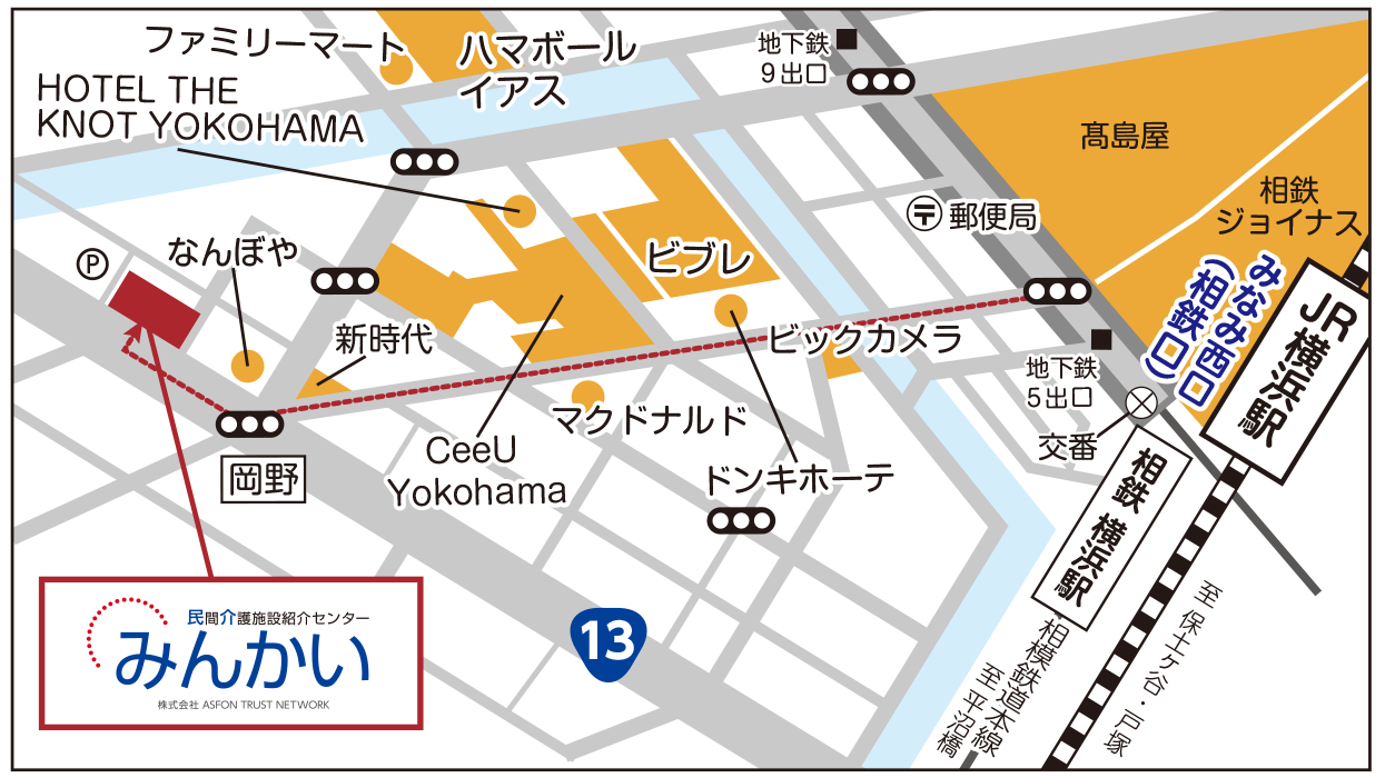 横浜相談室の地図